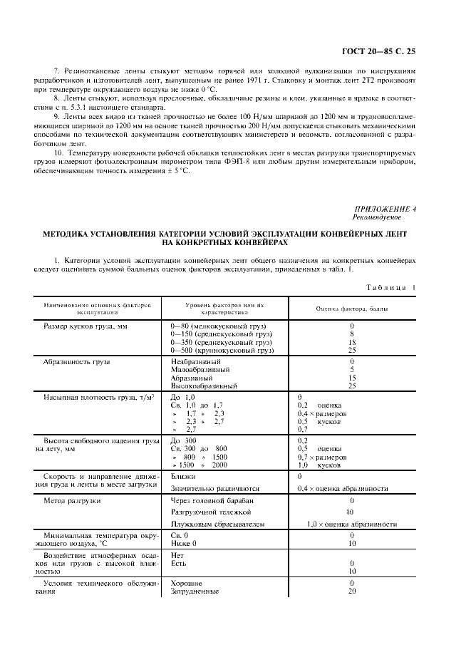 ГОСТ 20-85 «Ленты конвейерные резинотканевые» 25 стр